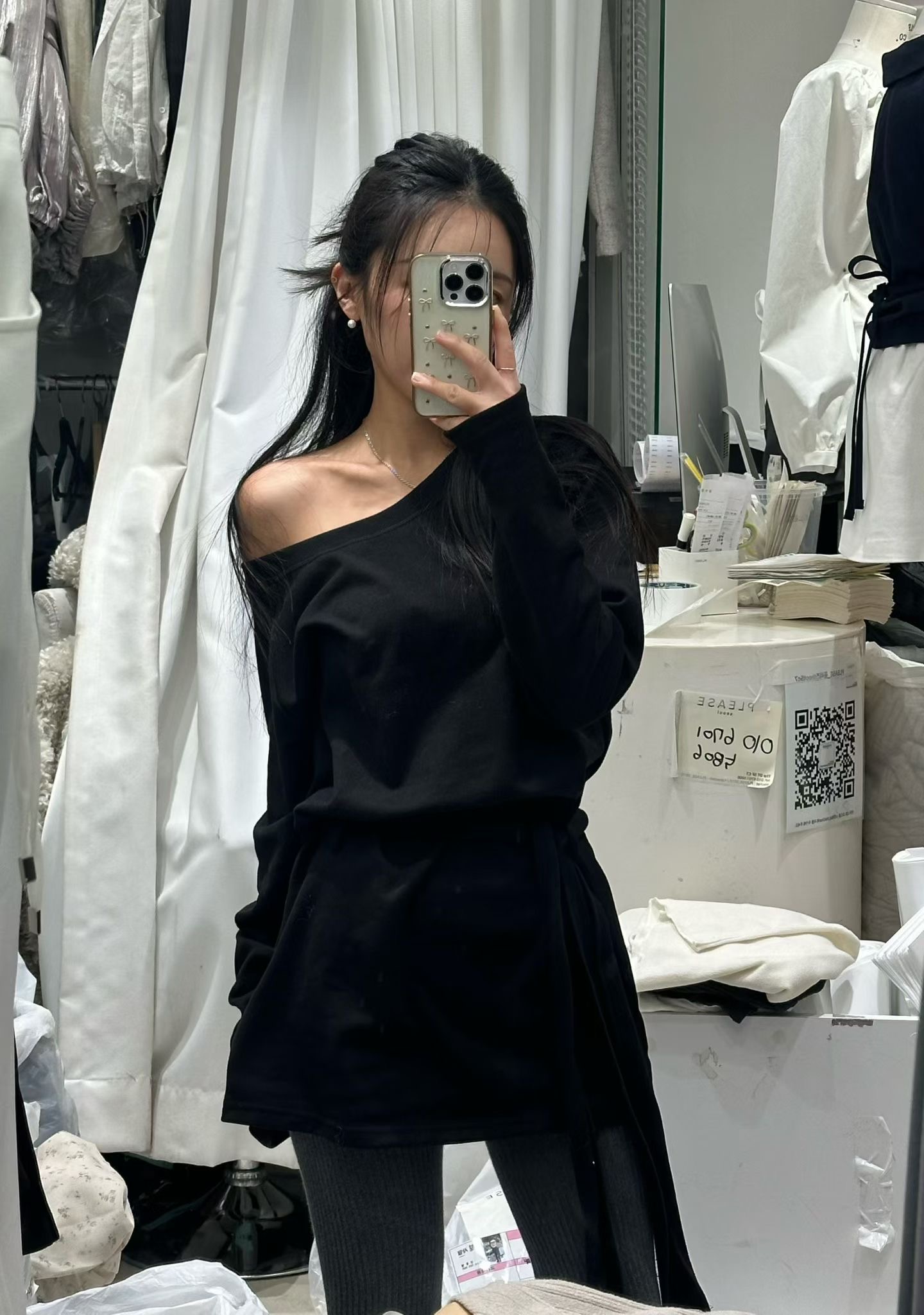 PLEASE/WW韓國代購女裝新款推薦休閑熱賣真品連衣裙含繩PLEASE/WW連衣裙圖色1