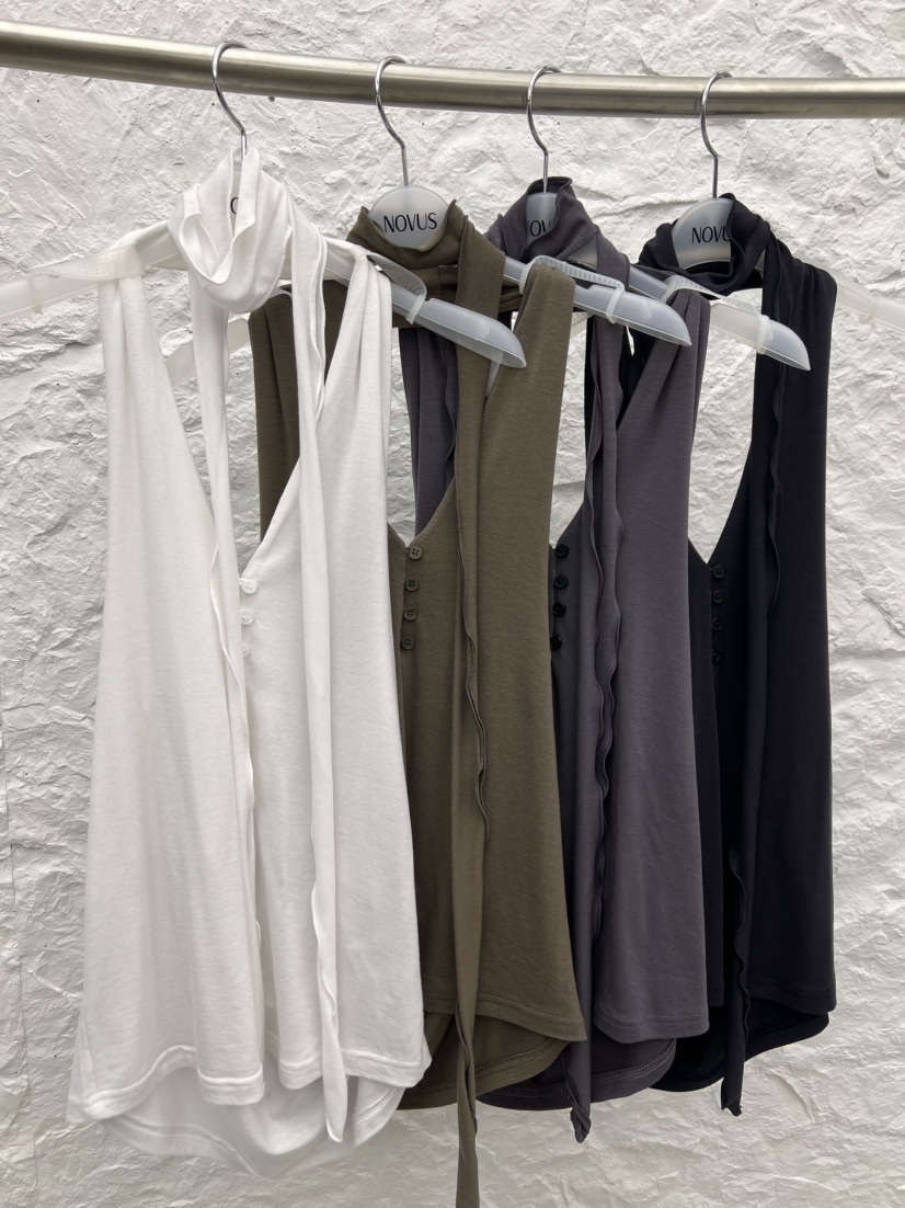 NOVUS韓國直郵實拍女裝新品休閑熱賣人氣26春夏吊帶背心含脖帶NOVUS吊帶/背心