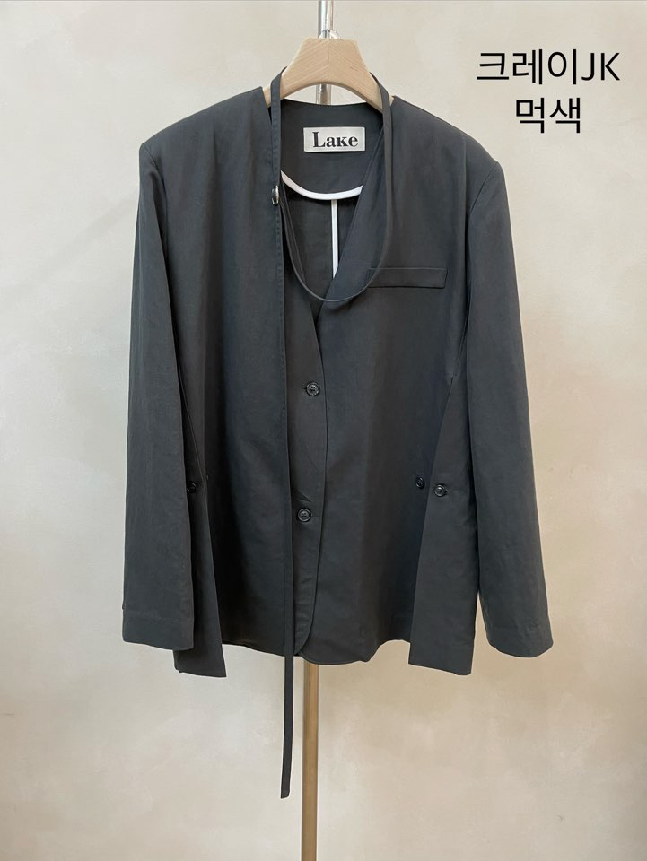 LAKE-A/KONI韓國東大門直郵女裝新品熱賣人氣休閑夾克含繩Lake Side/KONI夾克圖色2墨色