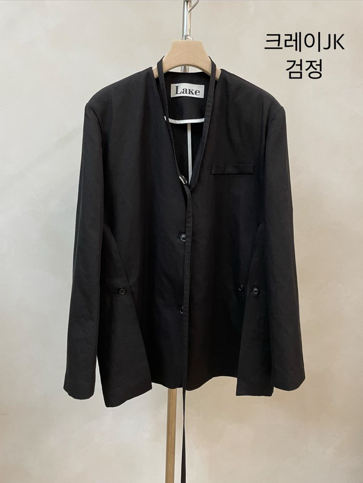 LAKE-A/KONI韓國東大門直郵女裝新品熱賣人氣休閑夾克含繩Lake Side/KONI夾克圖色4黑色