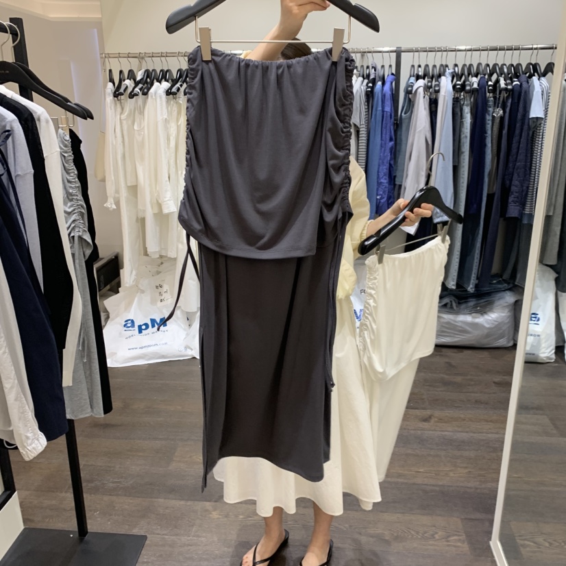 OURIN/THIS IS東大門實拍女士新品時尚26春夏人氣長裙天絲OURIN/THIS IS長裙圖色2