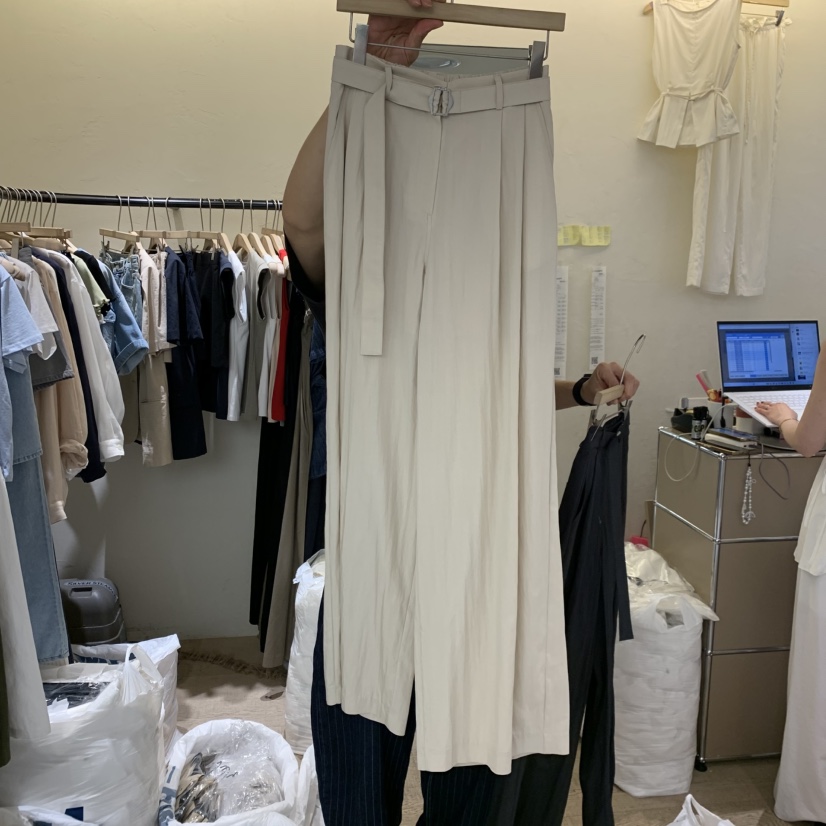 W AND J韓國代購女裝新品熱賣人氣休閑推薦休閑褲含腰帶W AND J休閑褲圖色2