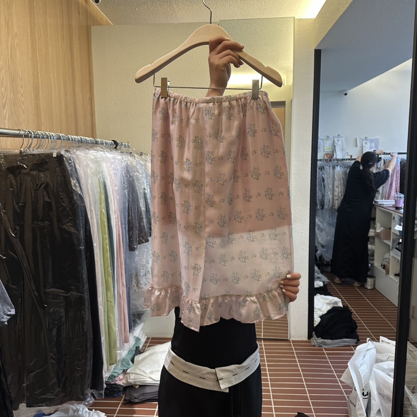 CHOI-L韓國東大門直郵女士新品職業26春夏半身裙中短裙荷葉邊CHOI半身裙/中短裙