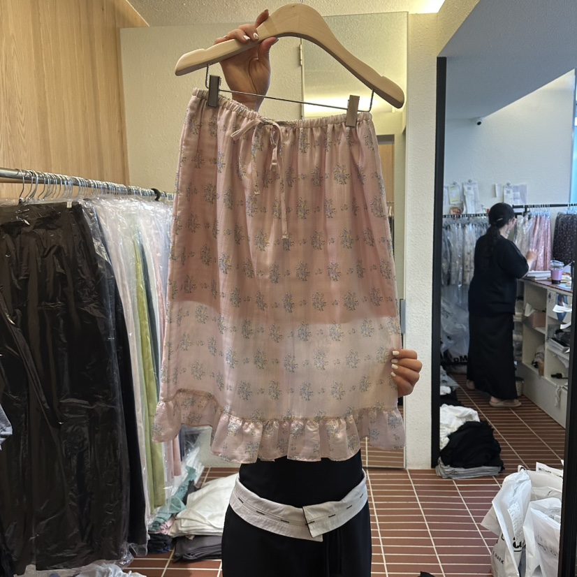 CHOI-L韓國東大門直郵女士新品職業26春夏半身裙中短裙荷葉邊CHOI半身裙/中短裙圖色2