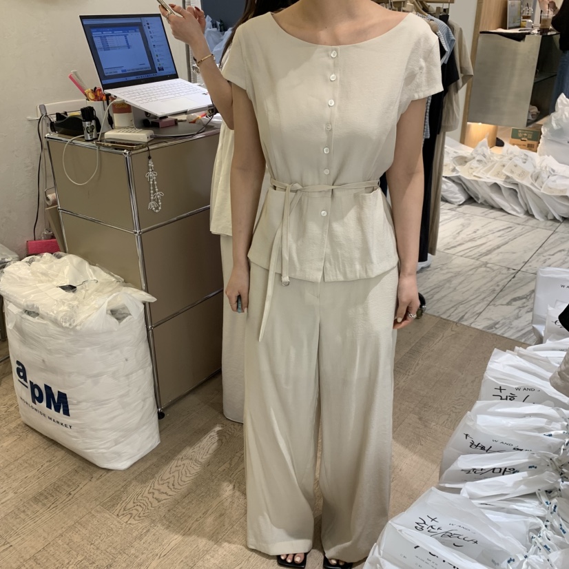 W AND J韓國直郵女士新品26春夏休閑人氣推薦職業套裝套裝W AND J套裝圖色1