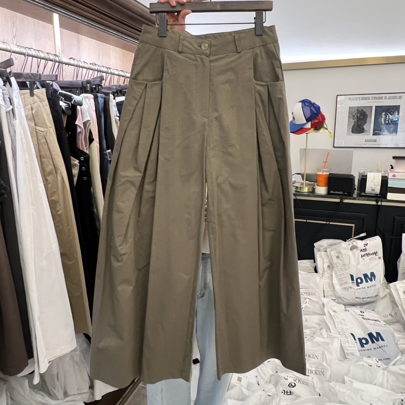 VIRKIN韓國東大門直郵女士新款26春夏休閑職業休閑褲褶裥VIRKIN休閑褲圖色2
