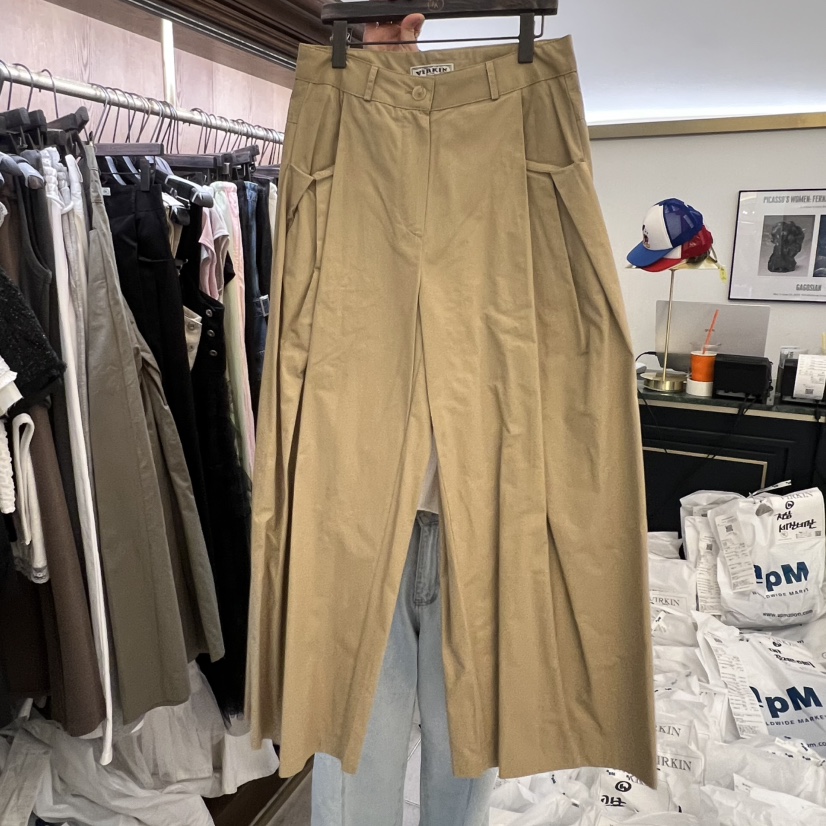 VIRKIN韓國東大門直郵女士新款26春夏休閑職業休閑褲褶裥VIRKIN休閑褲圖色3