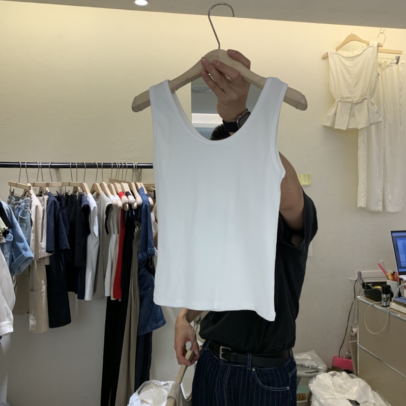 W AND J韓國直郵實拍女士新款時尚職業熱賣吊帶背心羅紋W AND J吊帶/背心