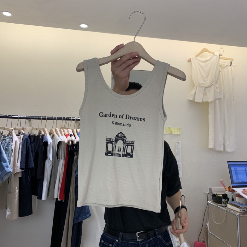 W AND J韓國直郵實拍女士新款時尚職業熱賣吊帶背心羅紋W AND J吊帶/背心圖色2