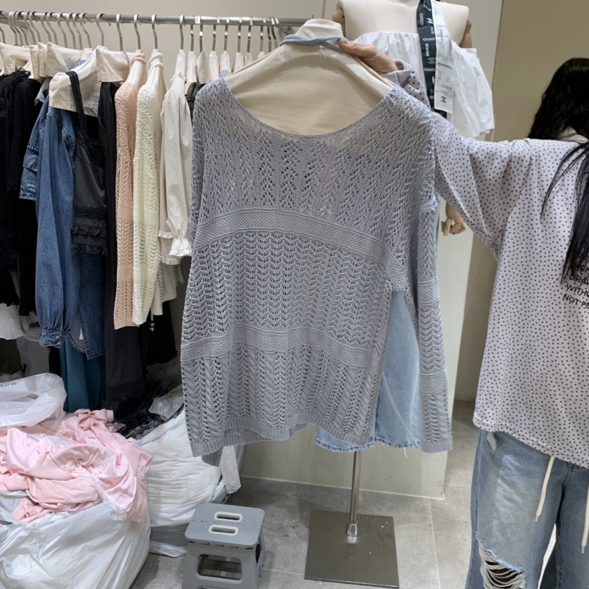 BY FLOW韓國東大門代購女裝新款休閑人氣職業針織衫含脖帶BY FLOW針織衫