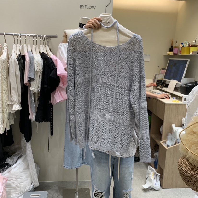 BY FLOW韓國東大門代購女裝新款休閑人氣職業針織衫含脖帶BY FLOW針織衫圖色2