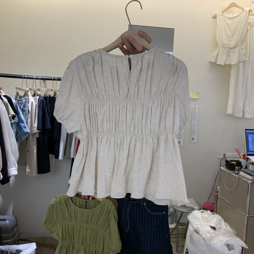 W AND J韓國代購女士新款26春夏職業人氣時尚襯衫蕾絲衫W AND J襯衫/蕾絲衫