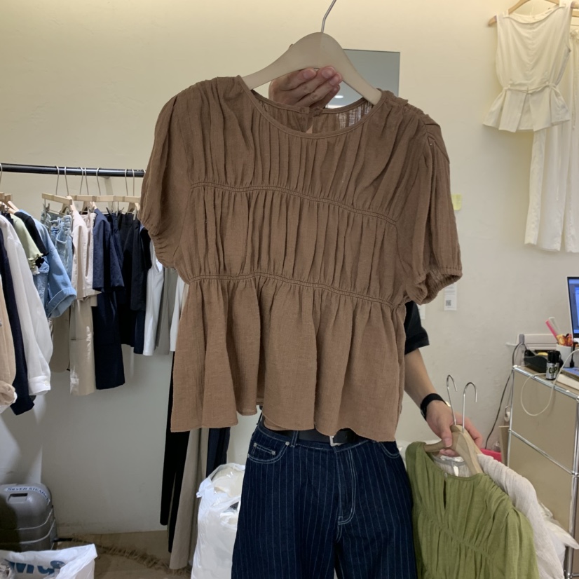 W AND J韓國代購女士新款26春夏職業人氣時尚襯衫蕾絲衫W AND J襯衫/蕾絲衫圖色2