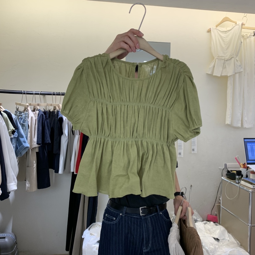 W AND J韓國代購女士新款26春夏職業人氣時尚襯衫蕾絲衫W AND J襯衫/蕾絲衫圖色3