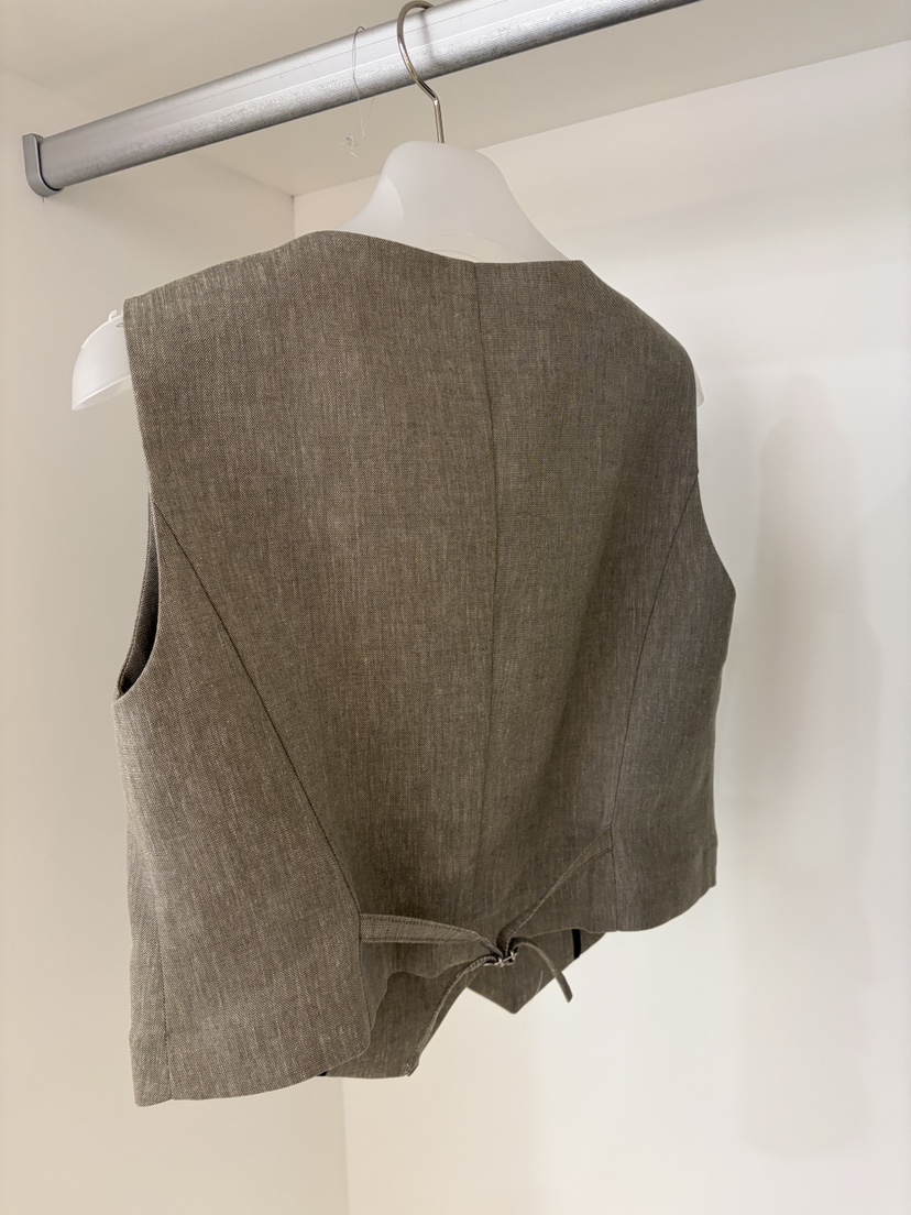 NORMAL韓國代購女裝新品人氣時尚26春夏職業休閑馬甲亞麻布NORMAL馬甲