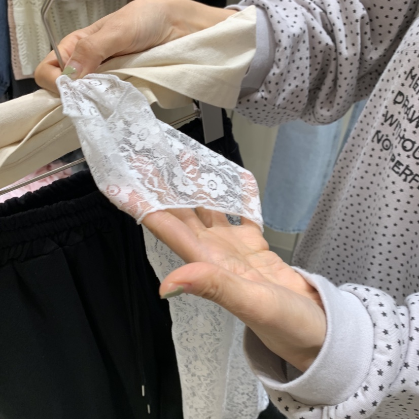 BY FLOW韓國直郵實拍女士新款人氣時尚熱賣休閑褲保暖蕾絲BY FLOW休閑褲