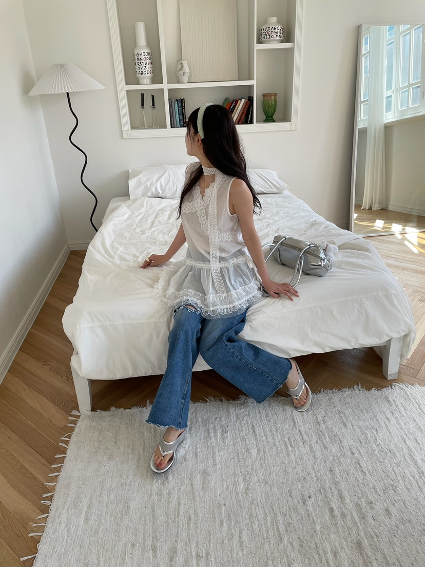 JOURNEY韓國代購女士新款26春夏人氣熱賣襯衫蕾絲衫含圍巾JOURNEY襯衫/蕾絲衫