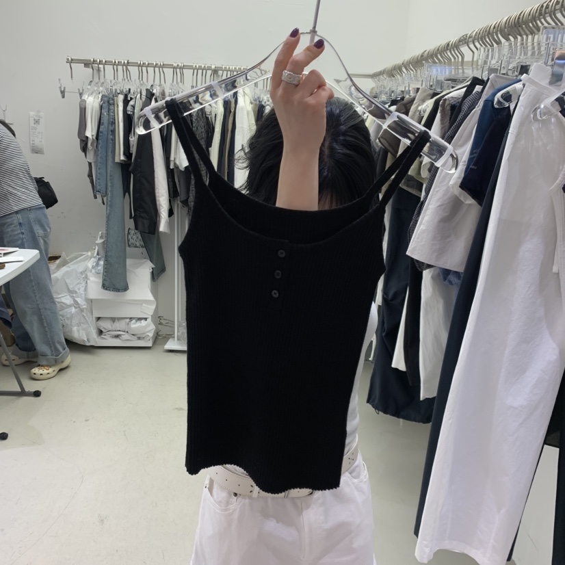 PADO韓國東大門代購女士新品人氣休閑熱賣時尚吊帶背心紐扣PADO吊帶/背心圖色4