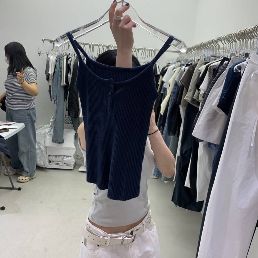 PADO韓國東大門代購女士新品人氣休閑熱賣時尚吊帶背心紐扣PADO吊帶/背心圖色5