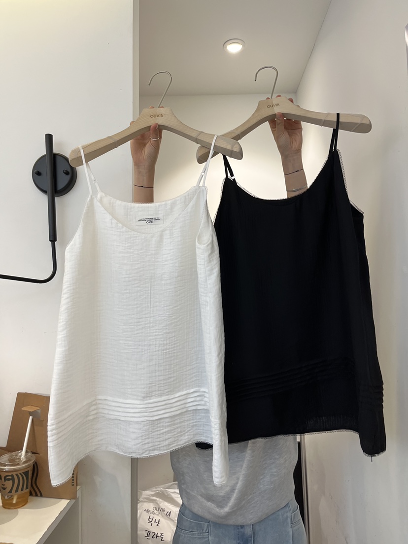 OUVIR韓國東大門代購女士新款時尚人氣熱賣推薦吊帶背心褶裥O.V.R/OUVIR吊帶/背心