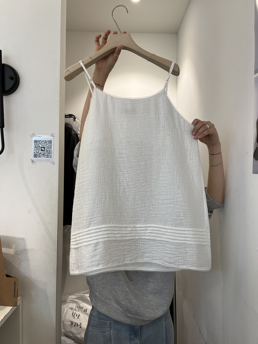OUVIR韓國東大門代購女士新款時尚人氣熱賣推薦吊帶背心褶裥O.V.R/OUVIR吊帶/背心