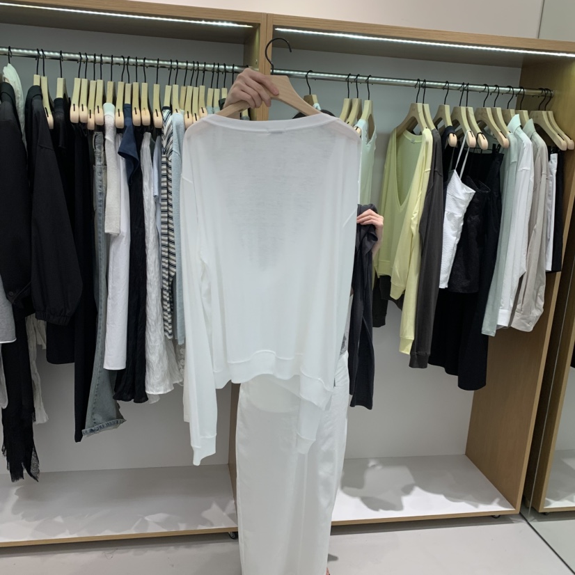 ALOT韓國直郵女士新款職業休閑26春夏熱賣時尚長袖T恤深VA LOT長袖T恤