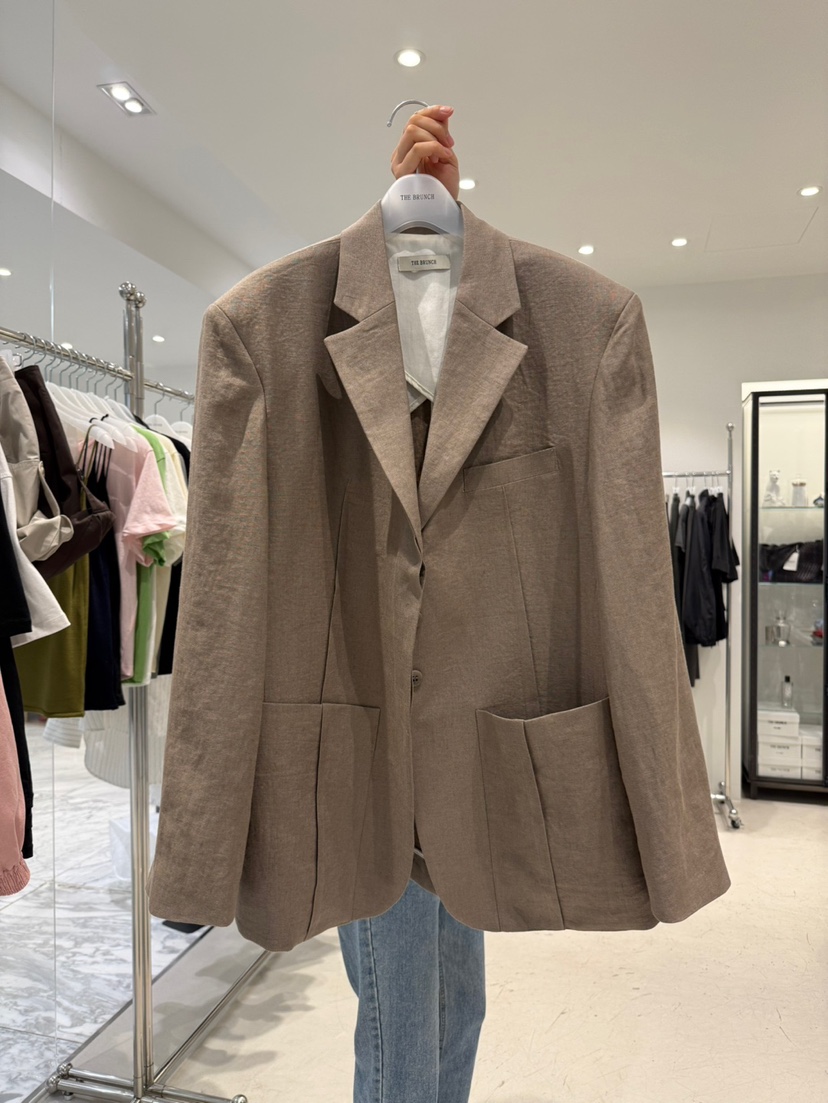 THE BRUNCH韓國東大門直郵女裝新品休閑人氣推薦夾克亞麻THE BRUNCH夾克圖色1