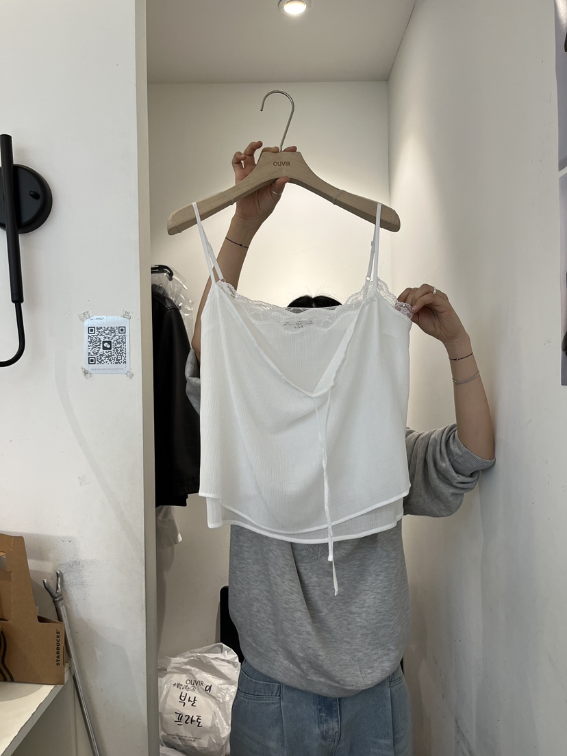 OUVIR韓國直郵女裝新品熱賣推薦休閑職業吊帶背心蕾絲雙層O.V.R/OUVIR吊帶/背心圖色2