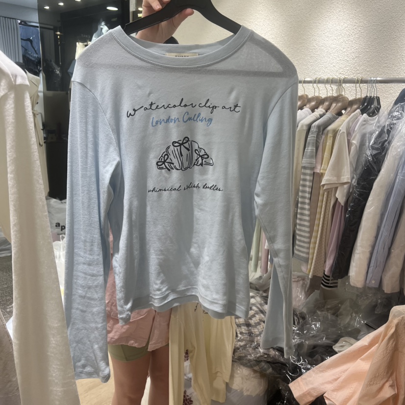 EMPTY韓國直郵女士新款職業熱賣推薦時尚休閑人氣長袖T恤EMPTY長袖T恤圖色2