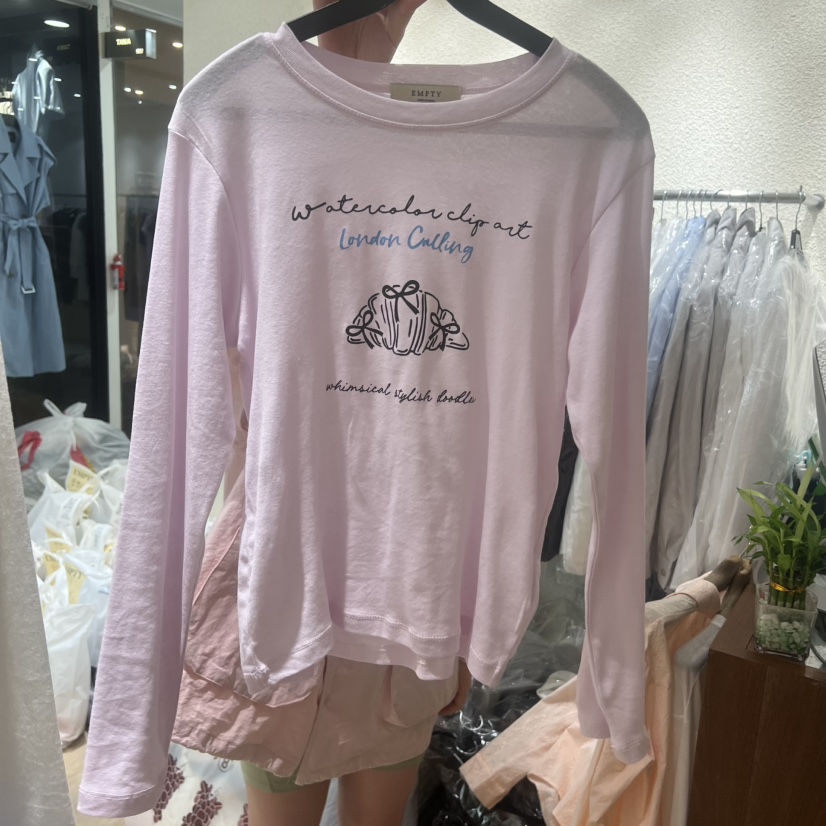 EMPTY韓國直郵女士新款職業熱賣推薦時尚休閑人氣長袖T恤EMPTY長袖T恤圖色4