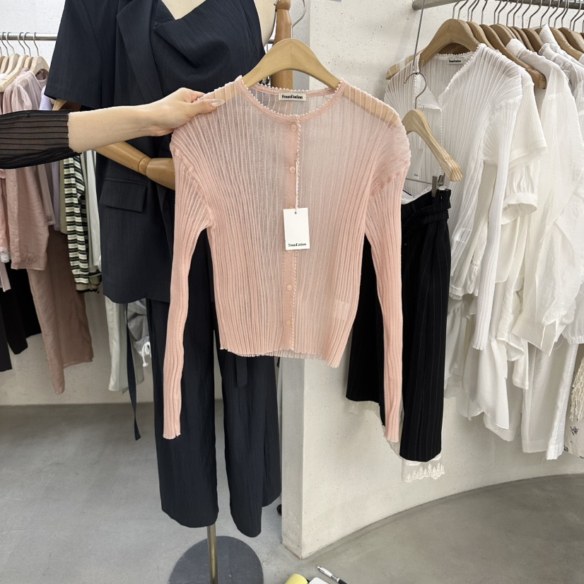 FOUNDATION韓國東大門直郵女士新款熱賣襯衫蕾絲衫歐根紗開衫FOUNDATION襯衫/蕾絲衫圖色2