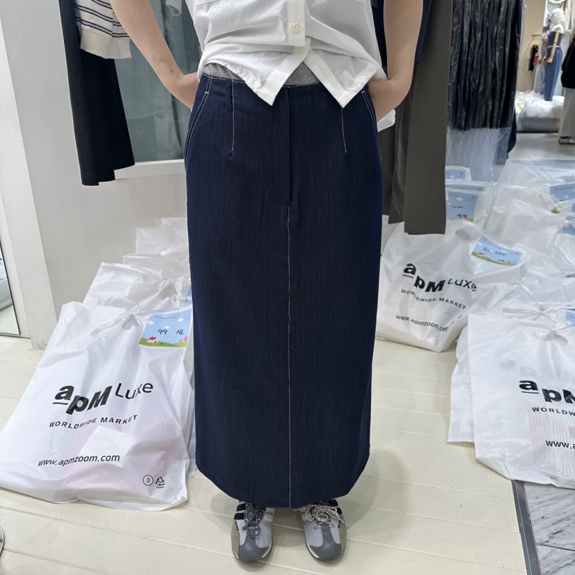 OURMOMENT韓國東大門代購女士新品人氣熱賣時尚職業休閑長裙OURMOMENT長裙圖色1