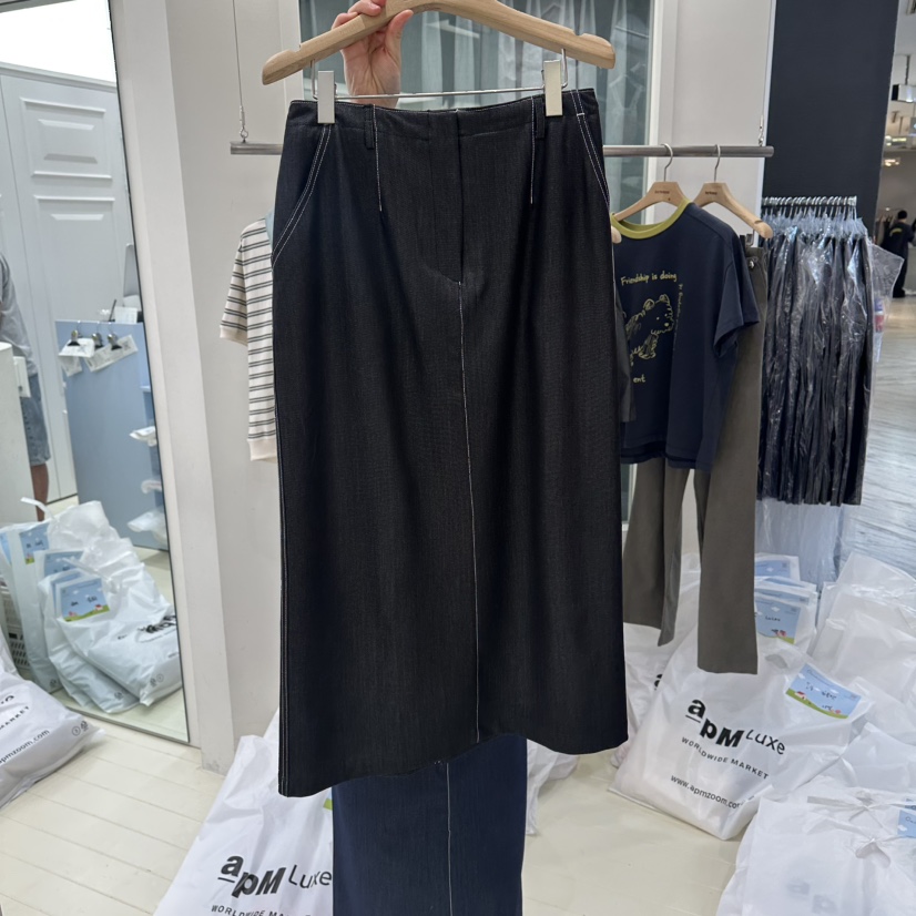 OURMOMENT韓國東大門代購女士新品人氣熱賣時尚職業休閑長裙OURMOMENT長裙圖色2