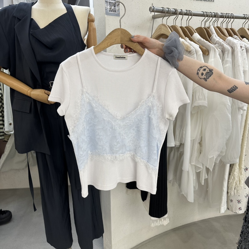 FOUNDATION韓國直郵實拍女裝新品休閑時尚人氣熱賣職業T恤FOUNDATIONT恤圖色1