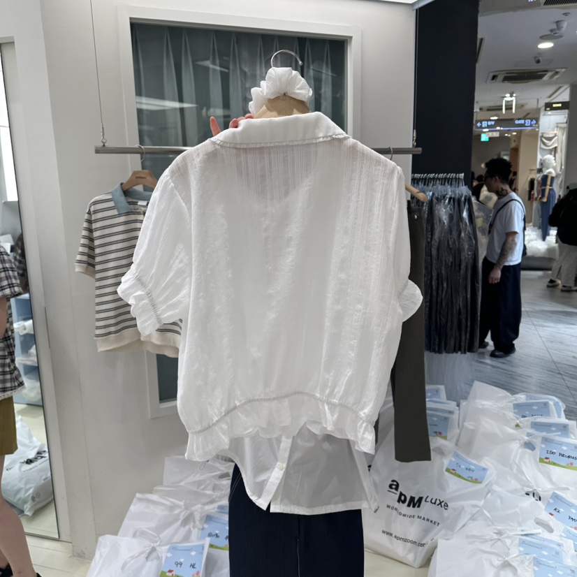 OURMOMENT韓國直郵女裝新款熱賣休閑26春夏時尚襯衫蕾絲衫OURMOMENT襯衫/蕾絲衫