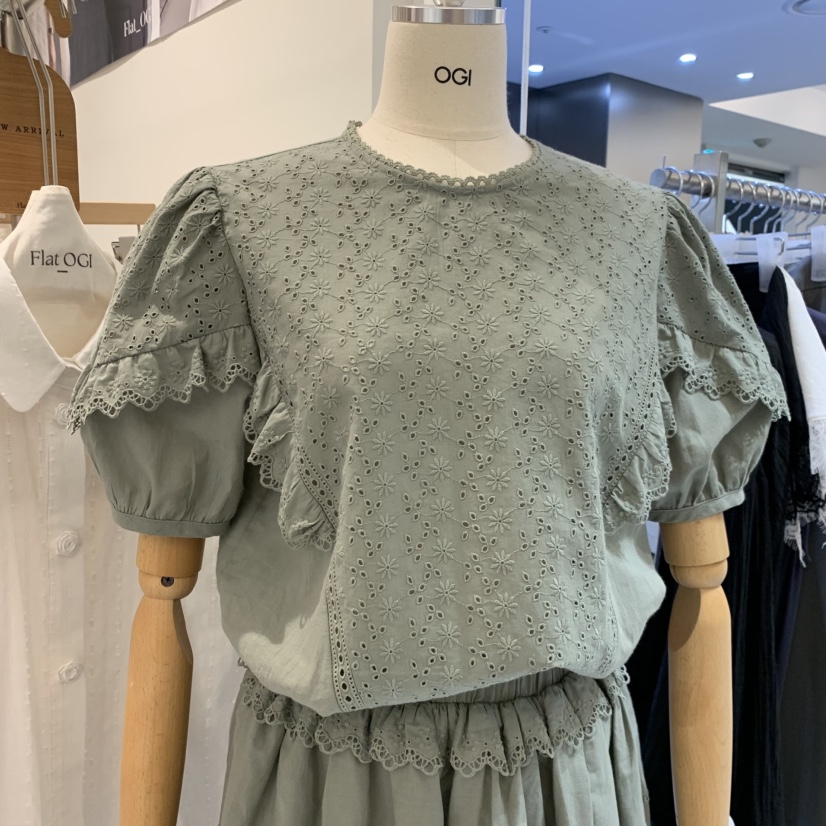 OGI韓國直郵女士新品26春夏推薦人氣熱賣休閑時尚襯衫蕾絲衫FLat OGI襯衫/蕾絲衫圖色2