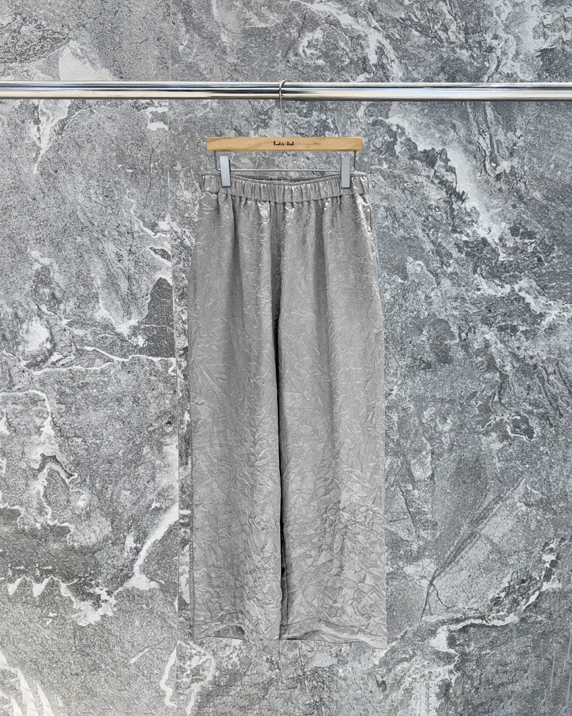 ROOKIE BUD韓國直郵實拍女裝新款職業時尚休閑褲褶皺緞面ROOKIE BUD-L休閑褲圖色1