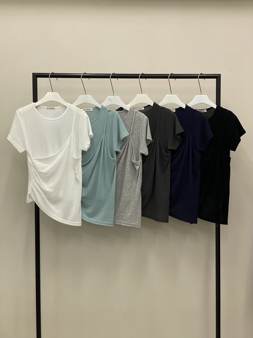 MUCH MORE/JACKPOT韓國直郵女士新品26春夏熱賣T恤假兩件MUCH MORE/JACKPOTT恤