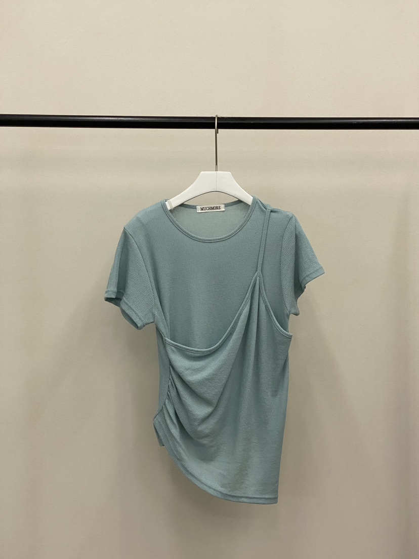 MUCH MORE/JACKPOT韓國直郵女士新品26春夏熱賣T恤假兩件MUCH MORE/JACKPOTT恤圖色6