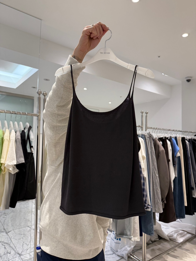 THE BRUNCH韓國代購女士新款時尚熱賣26春夏推薦吊帶背心THE BRUNCH吊帶/背心圖色2墨色