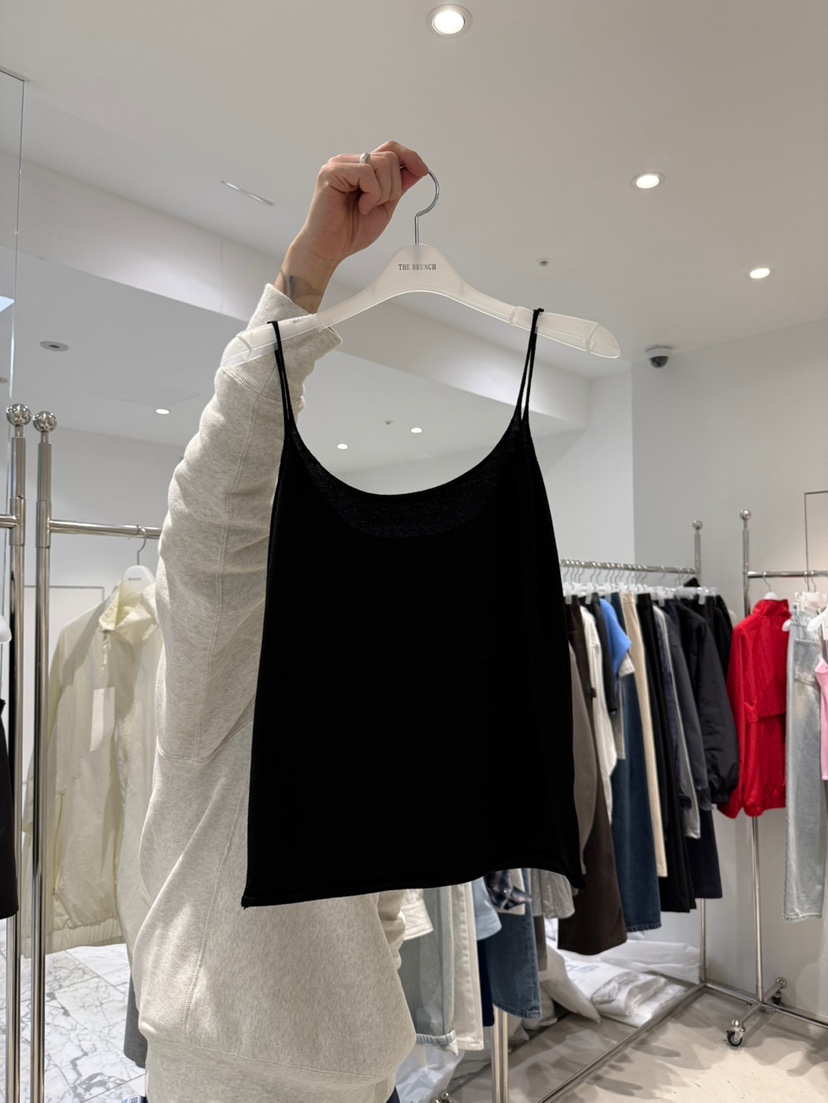 THE BRUNCH韓國代購女士新款時尚熱賣26春夏推薦吊帶背心THE BRUNCH吊帶/背心圖色3黑色