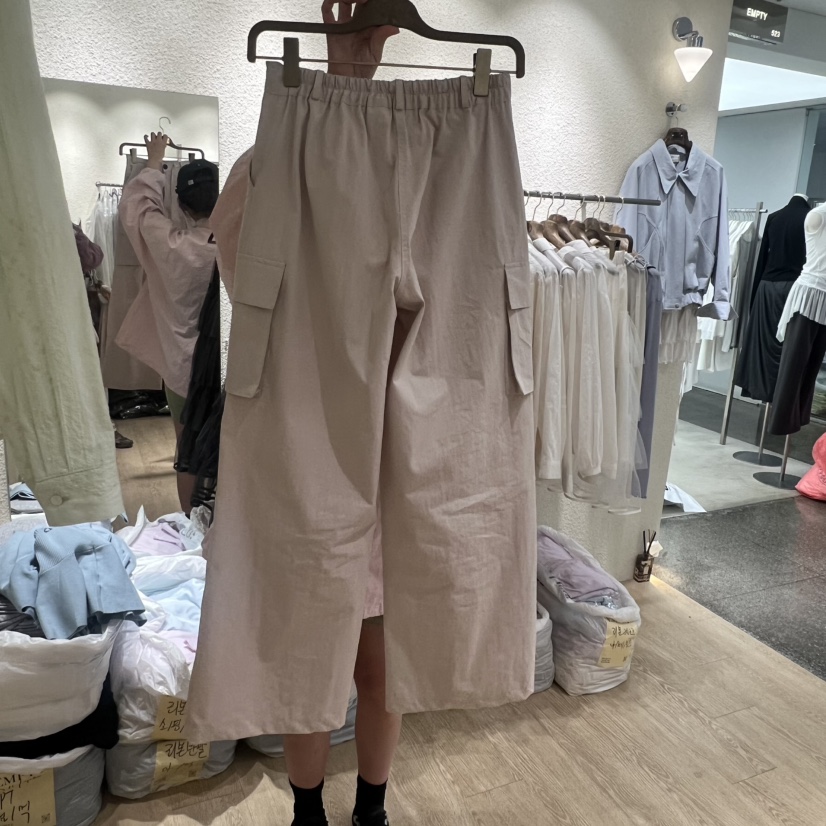 EMPTY韓國代購女裝新款人氣休閑時尚職業熱賣推薦休閑褲口袋EMPTY休閑褲