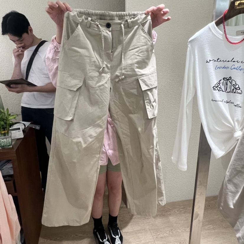 EMPTY韓國代購女裝新款人氣休閑時尚職業熱賣推薦休閑褲口袋EMPTY休閑褲圖色3