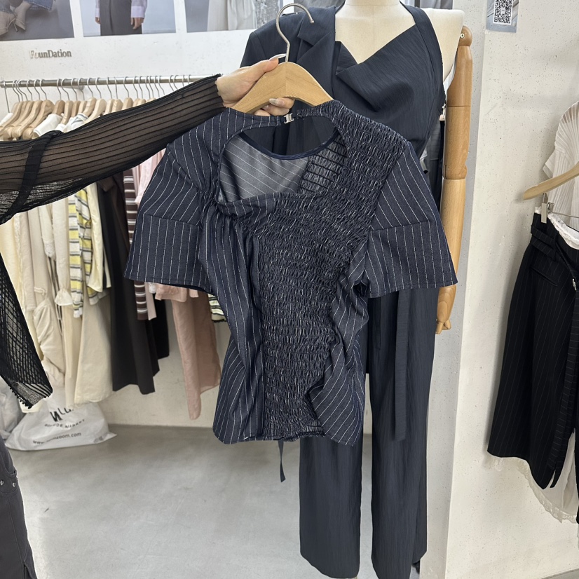 FOUNDATION韓國直郵女士新款推薦26春夏時尚熱賣襯衫蕾絲衫FOUNDATION襯衫/蕾絲衫