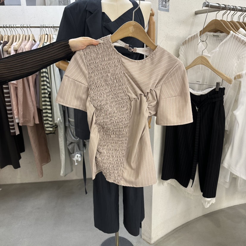 FOUNDATION韓國直郵女士新款推薦26春夏時尚熱賣襯衫蕾絲衫FOUNDATION襯衫/蕾絲衫圖色1