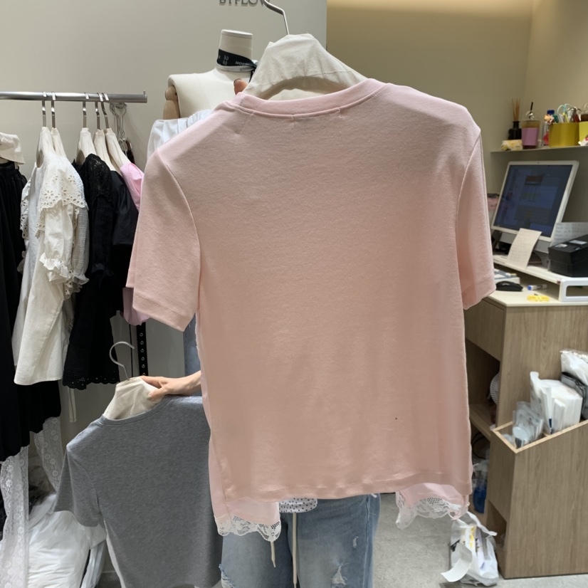 BY FLOW韓國直郵實拍女士新款人氣休閑時尚職業26春夏T恤BY FLOWT恤