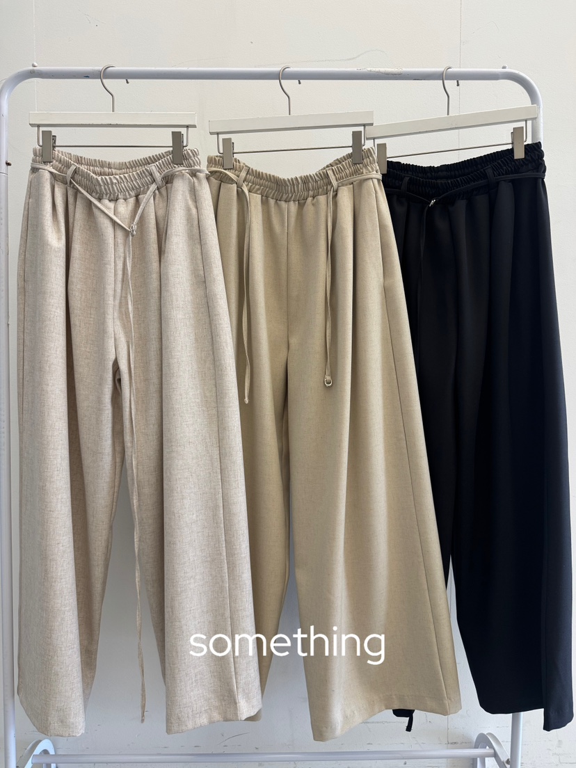 SOMETHING-L/FANCY韓國直郵實拍女裝新款人氣休閑褲含繩SOMETHING-L/FANCY休閑褲