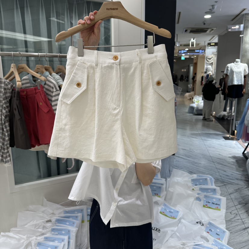 OURMOMENT韓國東大門代購女士新款26春夏時尚熱賣人氣短褲OURMOMENT短褲圖色1