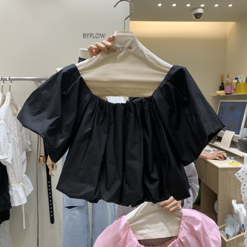 BY FLOW韓國代購女裝新款26春夏時尚職業人氣襯衫蕾絲衫BY FLOW襯衫/蕾絲衫圖色2