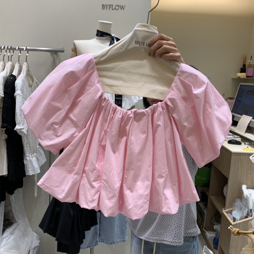 BY FLOW韓國代購女裝新款26春夏時尚職業人氣襯衫蕾絲衫BY FLOW襯衫/蕾絲衫圖色3